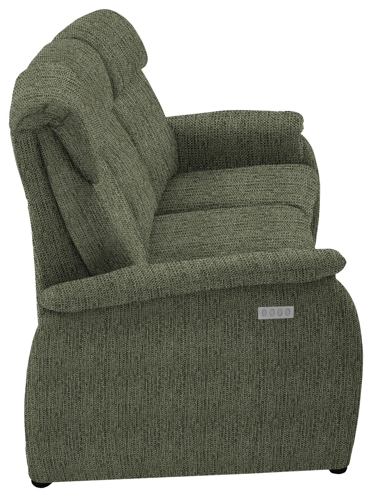 TRAPEZSOFA in Flachgewebe Dunkelgrün  - Dunkelgrün/Schwarz, Konventionell, Textil/Metall (219/107/97cm) - Pure Home Comfort