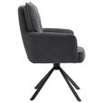 ARMLEHNSTUHL  in Eisen Cord  - Anthrazit/Schwarz, Design, Textil/Metall (60/95/67cm) - Novel