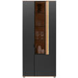 VITRINE  in furniert Anthrazit, Eichefarben  - Eichefarben/Anthrazit, Design, Glas/Holz (93,2/213,1/42cm) - Dieter Knoll