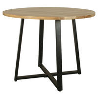 ESSTISCH in Holz, Metall 100/100/77 cm  - Schwarz/Akaziefarben, MODERN, Holz/Metall (100/100/77cm) - MID.YOU