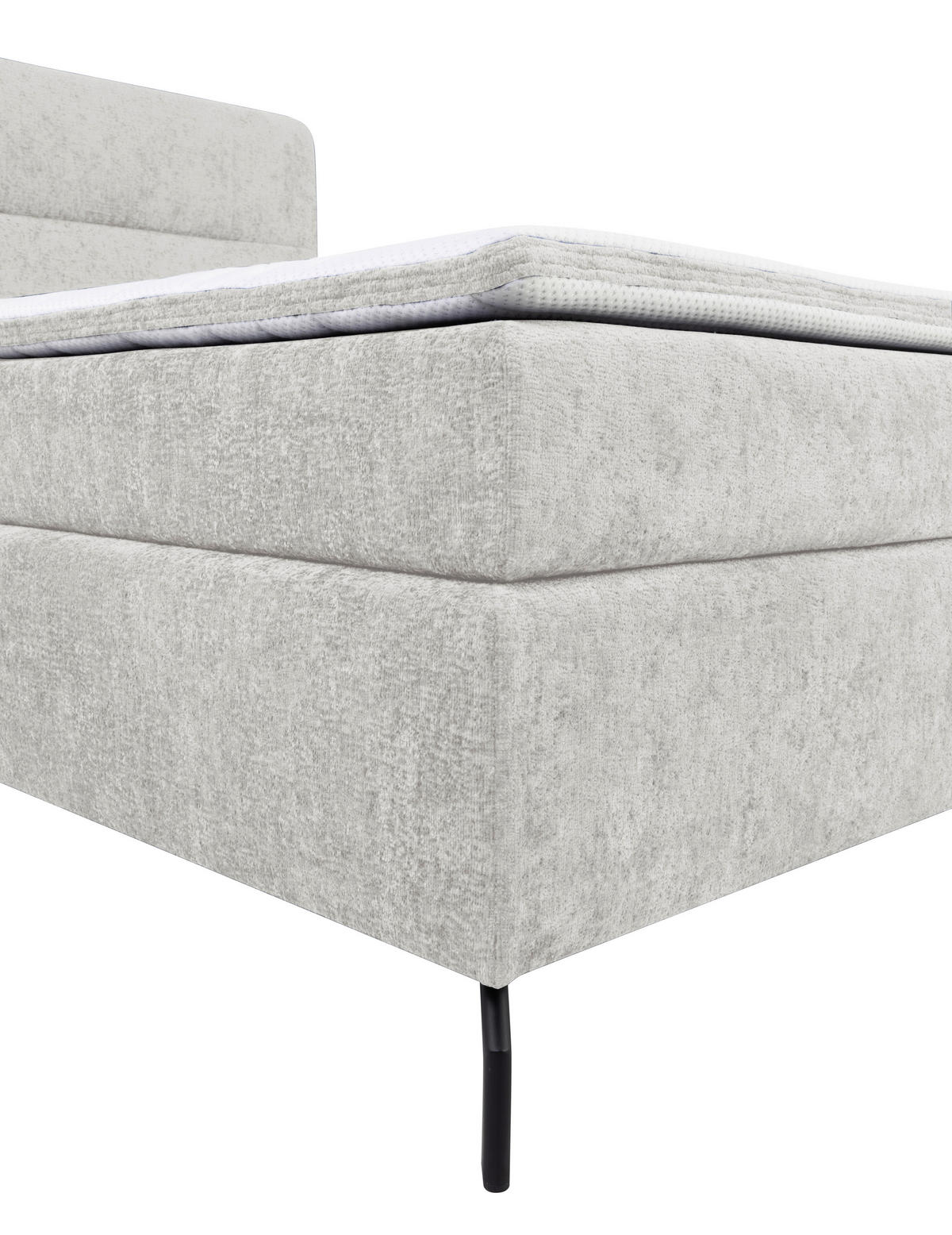 BOXSPRINGBETT 180/200 cm  in Hellgrau  - Hellgrau/Schwarz, Design, Textil/Metall (180/200cm) - Esposa
