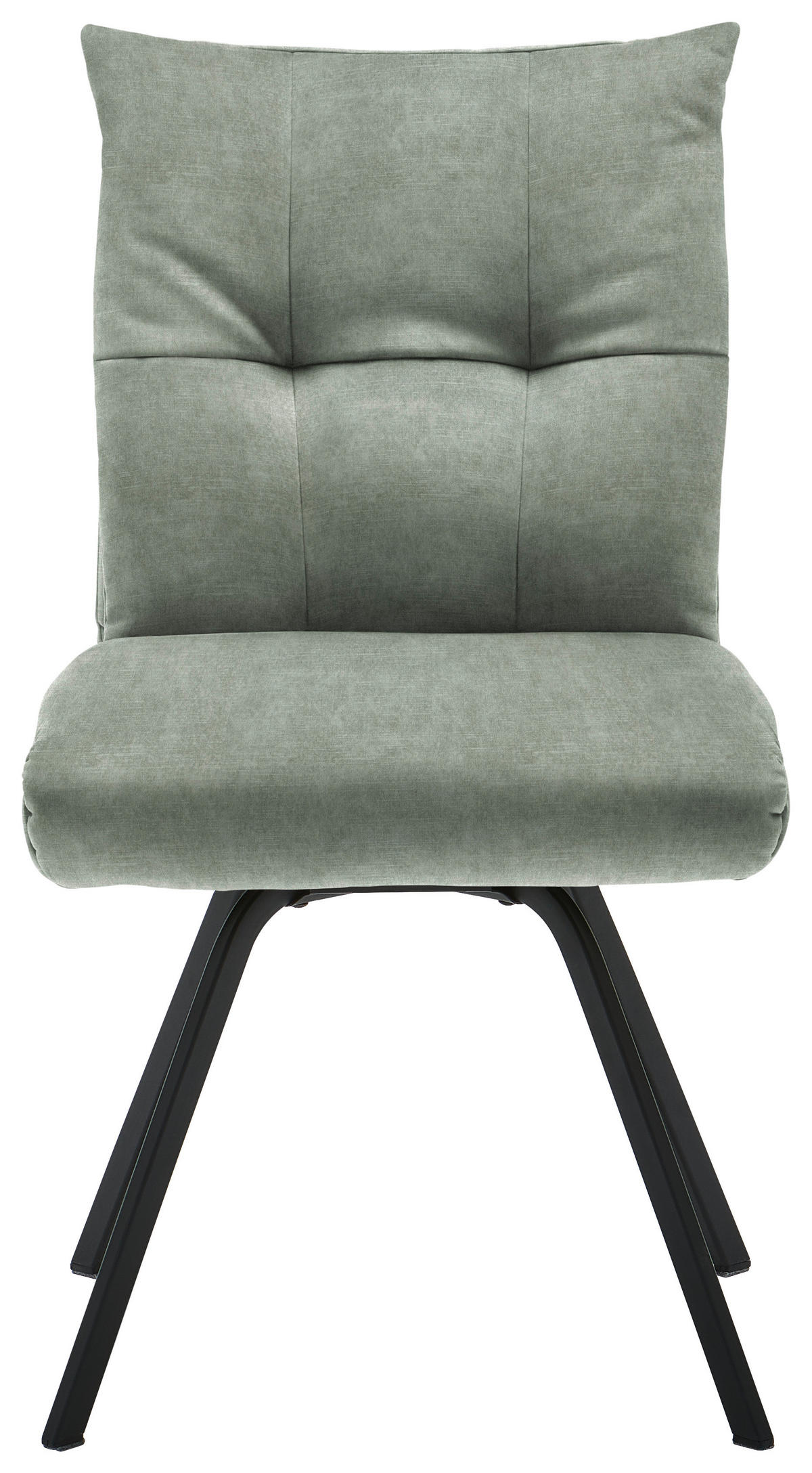 STUHL Velours  - Graublau/Schwarz, Design, Textil/Metall (50/82/68cm) - Welnova