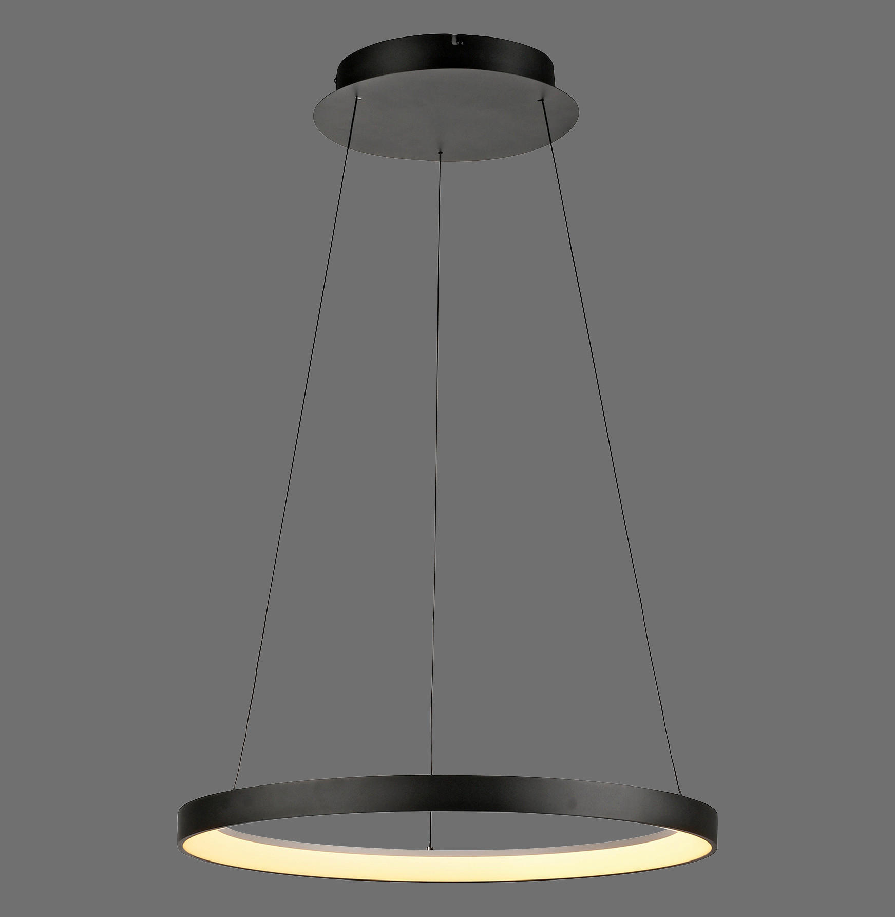 LED-HÄNGELEUCHTE Hoop 57/57/40-180 cm   - Schwarz, Design, Kunststoff/Metall (57/57/40-180cm) - Paul Neuhaus