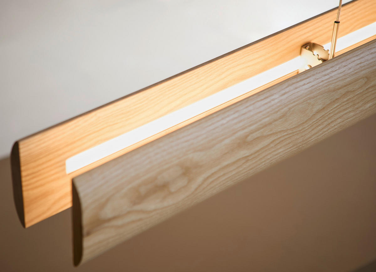 LED-HÄNGELEUCHTE 100/9,5/150 cm  - Eschefarben, Natur, Holz (100/9,5/150cm)
