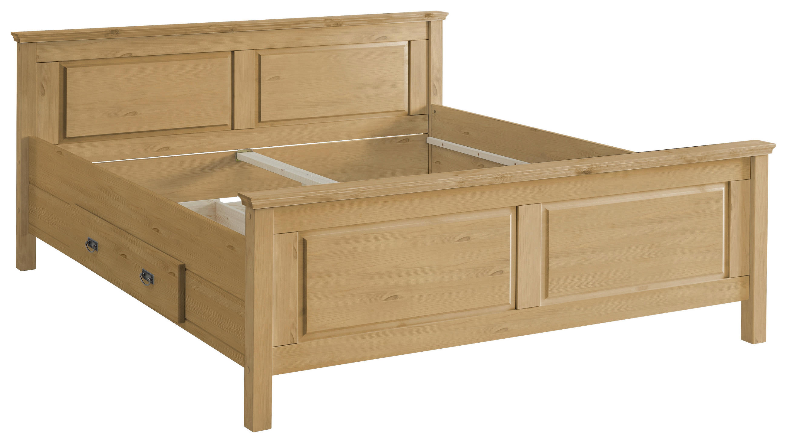 BETT 180/200 cm,  in Laugenfarbig, Bettschublade,  - Laugenfarbig, ROMANTIK / LANDHAUS, Holz (180/200cm) - Boxxx