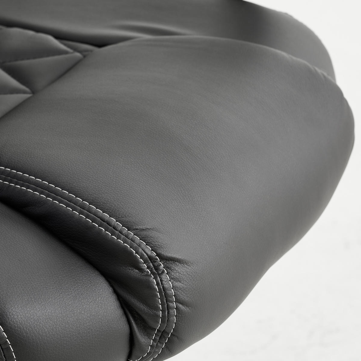 HERNÁ STOLIČKA, kožený vzhľad, čierna - čierna/biela, Design, textil/plast (63/113-122/70cm) - Xora