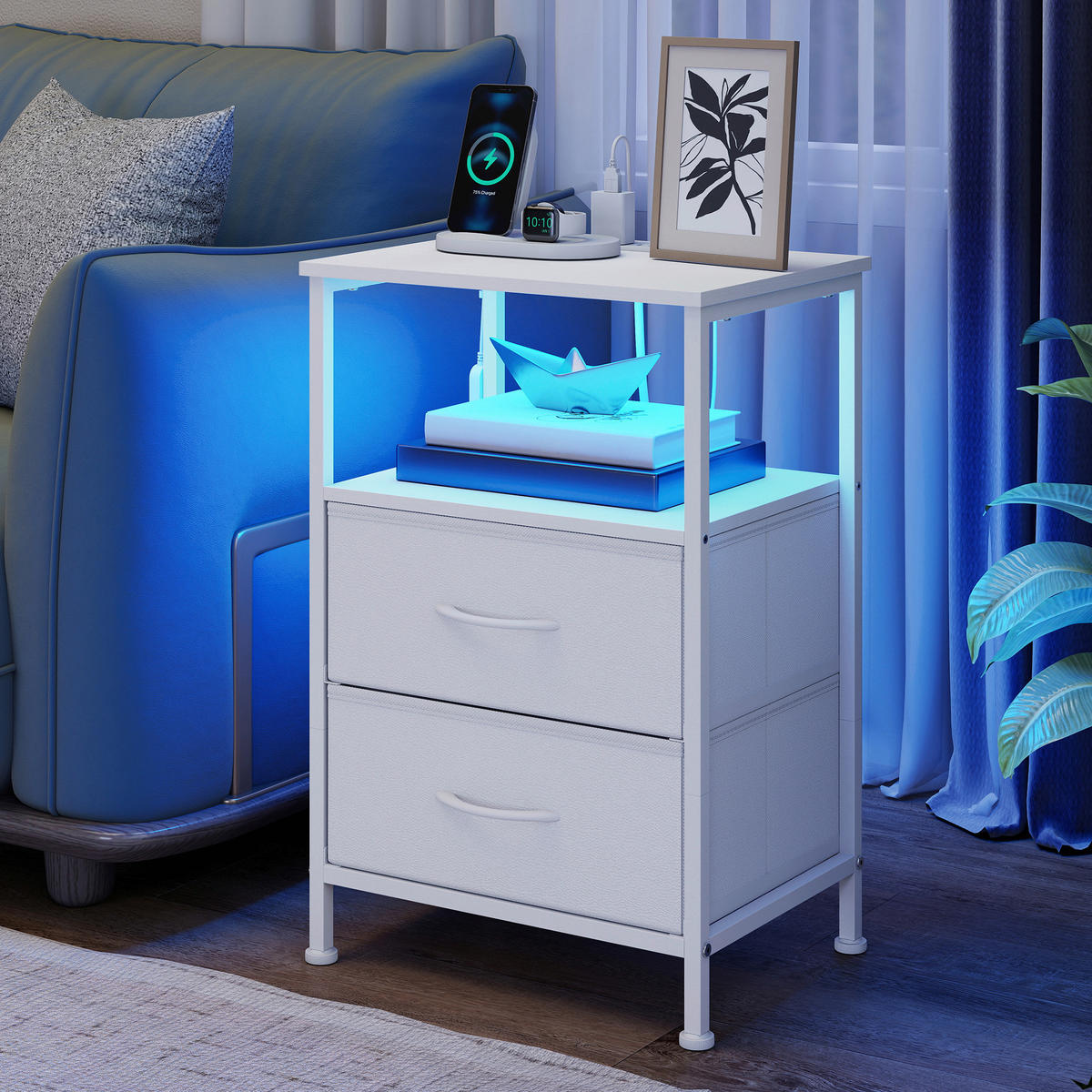 NACHTSCHRANK 39,6/60,4/30 cm  - Weiß, Trend, Holzwerkstoff/Kunststoff (39,6/60,4/30cm) - Boxxx