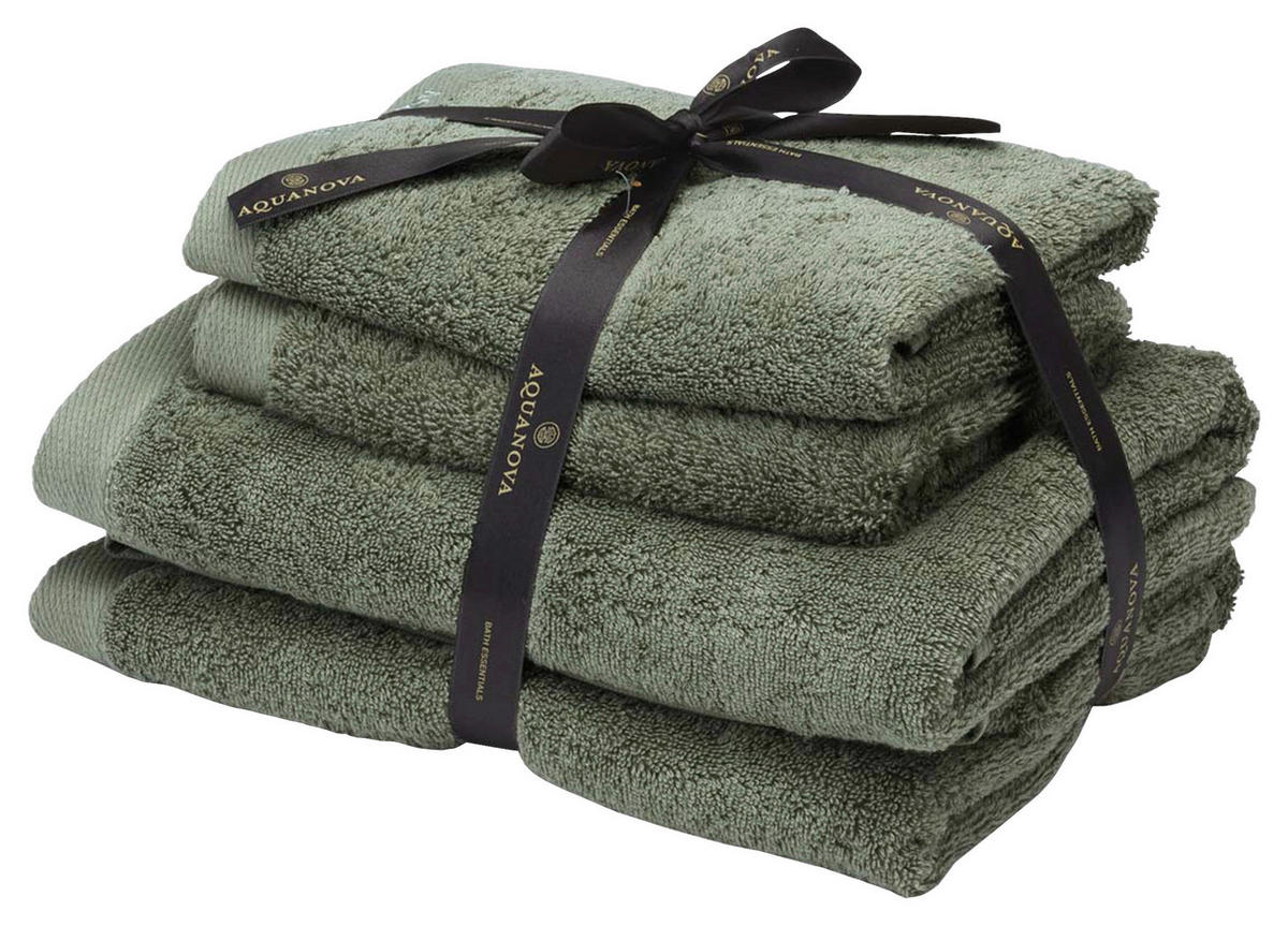 FROTTIERSET Rio Dunkelgrün 4-teilig  - Dunkelgrün, Basics, Textil - Aquanova