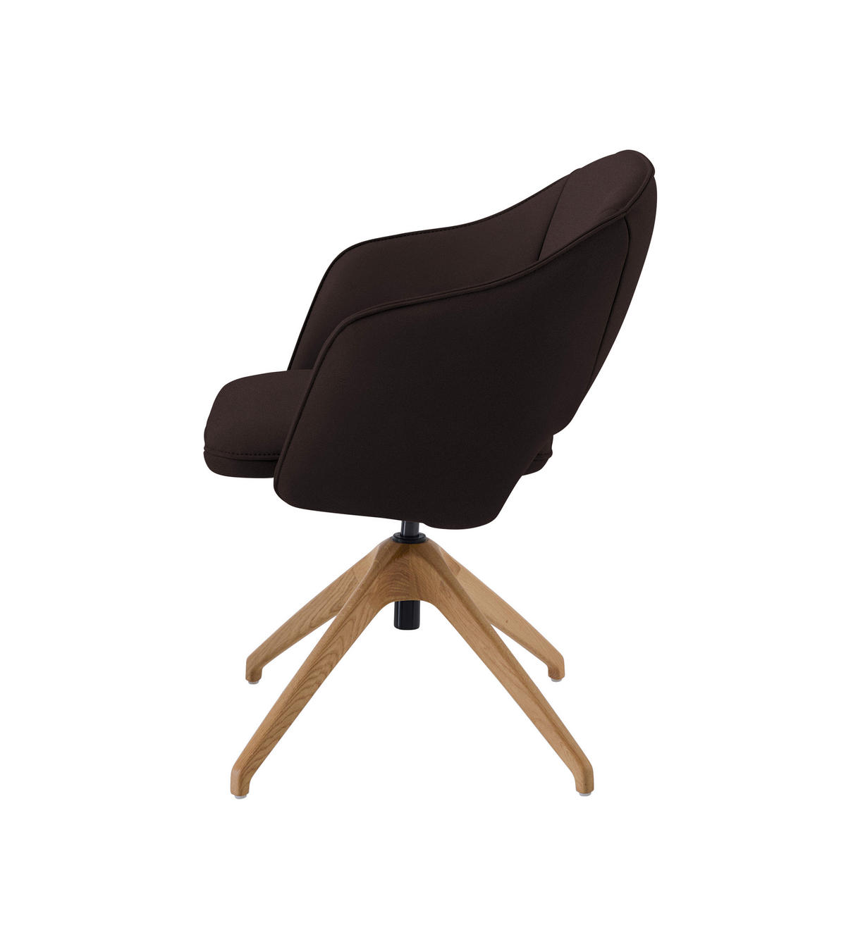 ARMLEHNSTUHL  in Echtleder naturbelassen  - Schwarzbraun/Wildeiche, Design, Leder/Holz (63/74-90/57-73cm) - Koinor