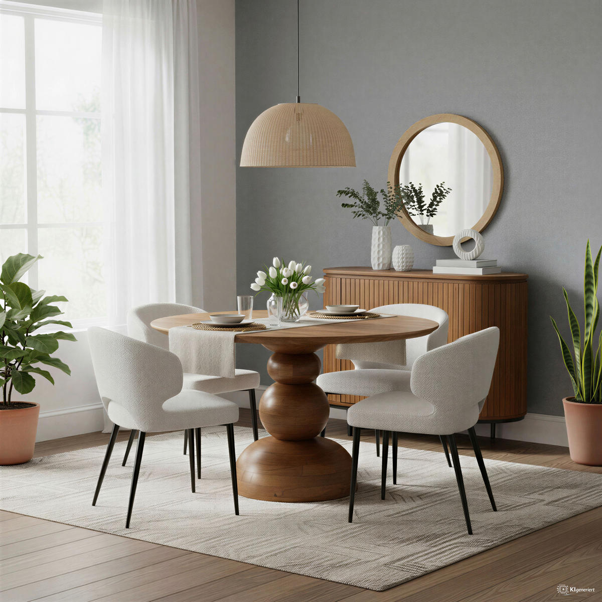 ESSTISCH 130/130/76 cm Echtholz  Holz rund Naturfarben  - Naturfarben, MODERN, Holz (130/130/76cm) - MID.YOU