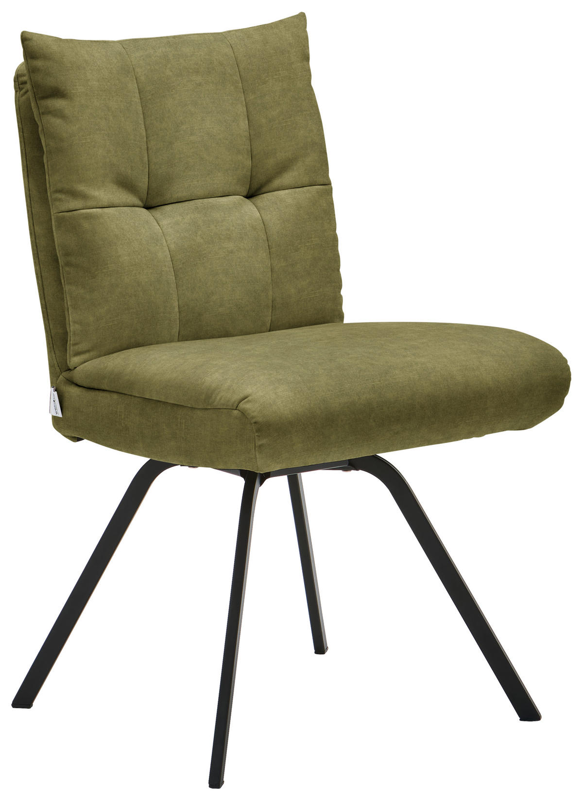 STUHL  in Velours Textil  - Schwarz/Olivgrün, Design, Textil/Metall (50/84/68cm) - Welnova
