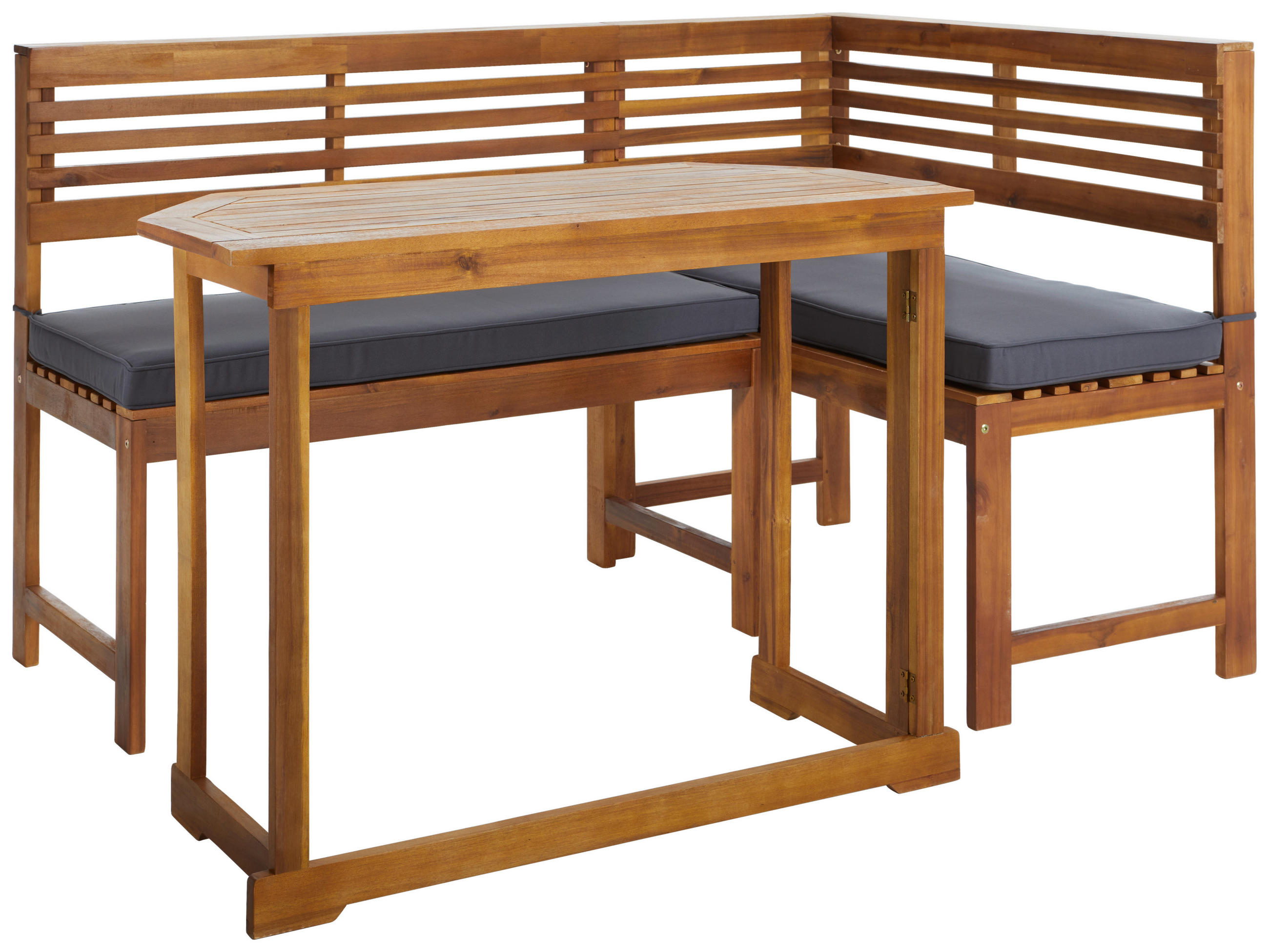 BALKONSET  - Akaziefarben/Grau, MODERN, Holz/Textil (100/100/75/91/46/50cm) - Ambia Garden