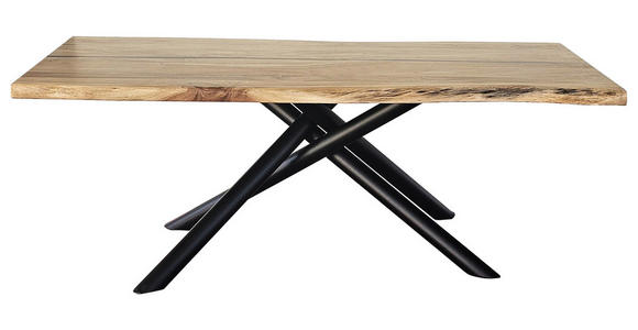 ESSTISCH in Holz, Metall 200/100/76 cm - Schwarz/Akaziefarben, LIFESTYLE, Holz/Metall (200/100/76cm) - Landscape