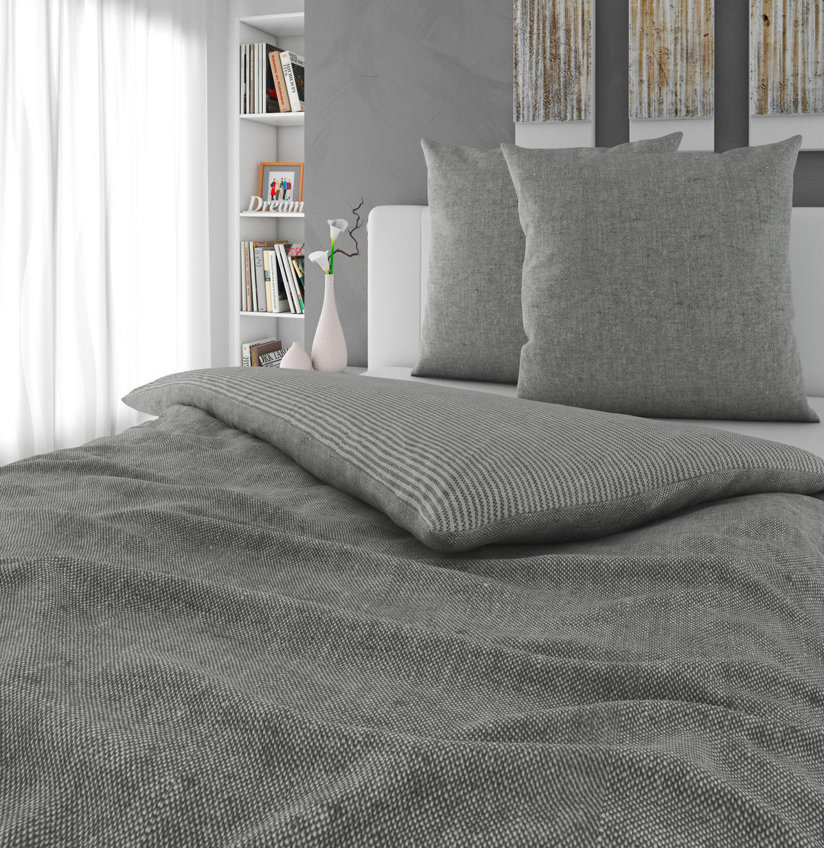 WENDEBETTWÄSCHE Flanell 200/200 cm  - Textil (200/200cm) - Novel