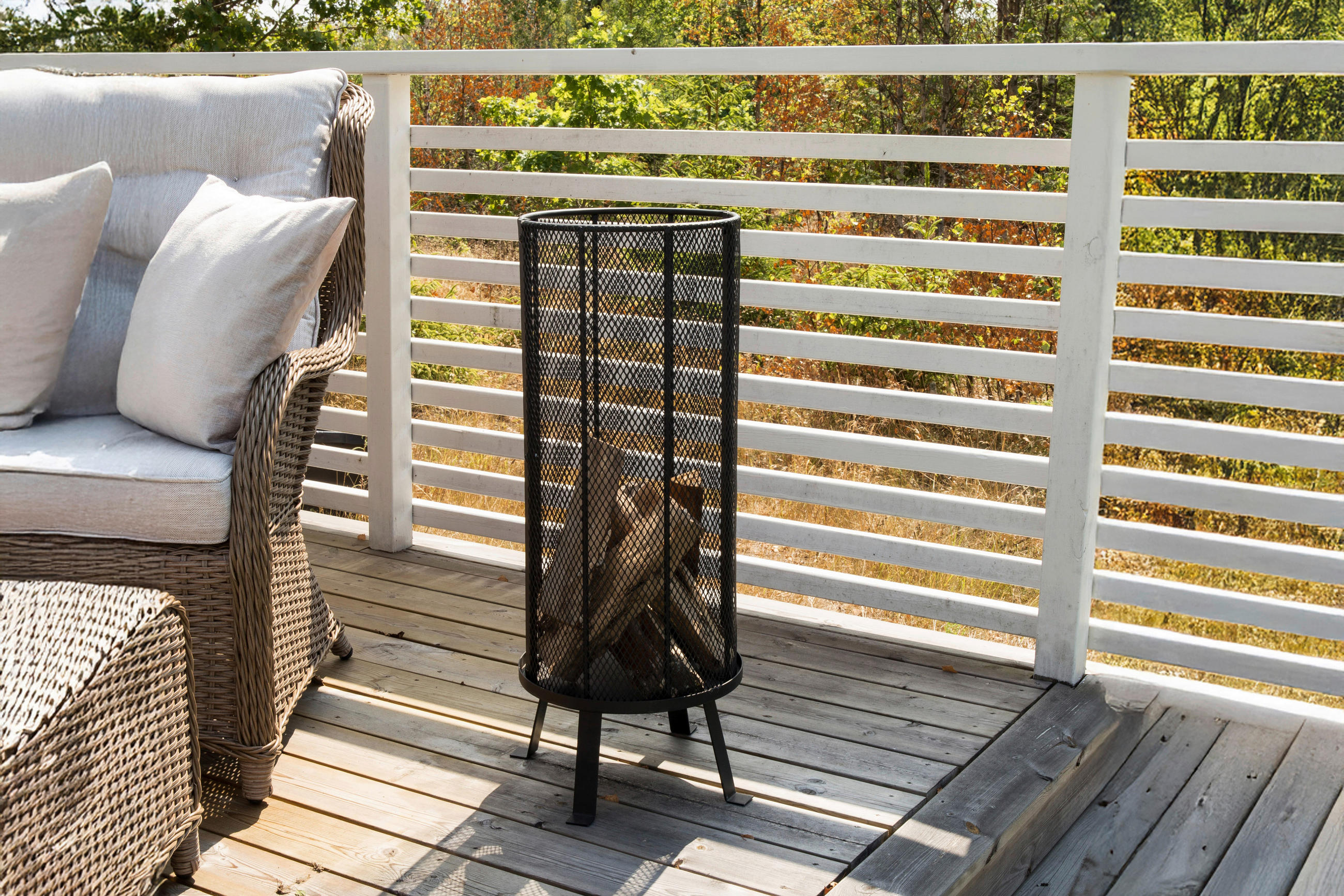 Gardenson Feuerkorb Schwarz 35x80x35 cm