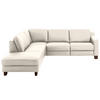 ECKSOFA in Echtleder Creme  - Eichefarben/Creme, Design, Leder/Holz (235/259cm) - Valdera
