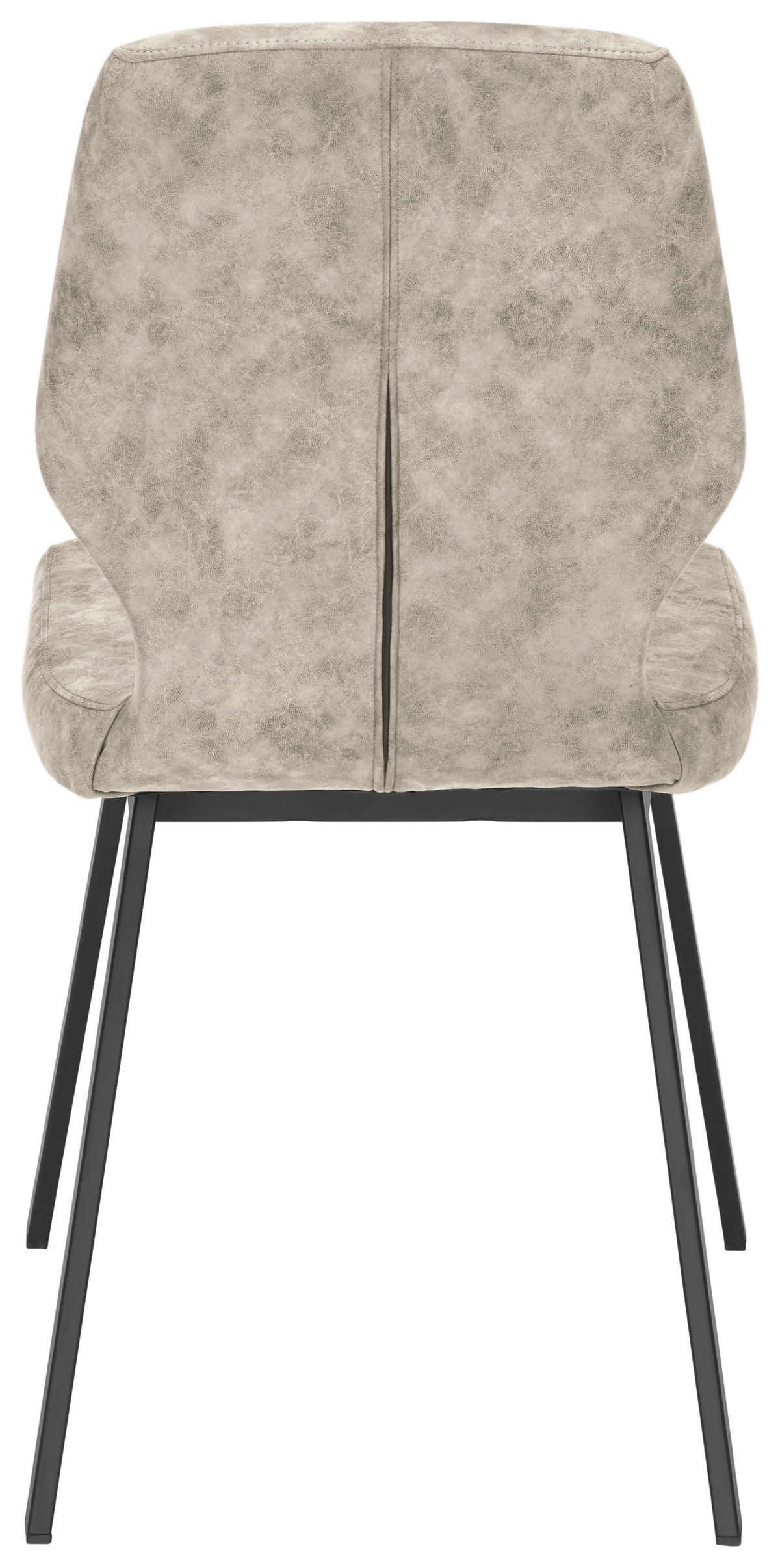 STUHL  in Eisen Mikrofaser  - Schwarz/Naturfarben, Modern, Textil/Metall (46/91/61cm) - Venda