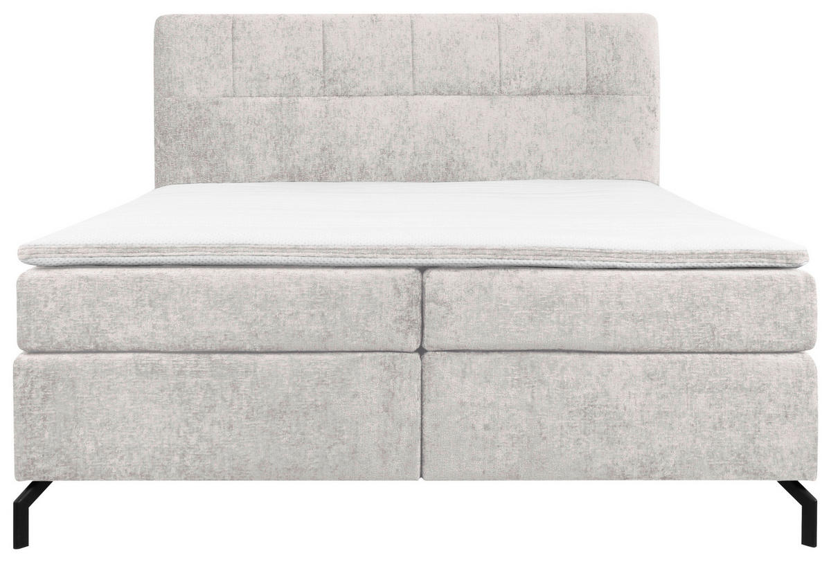 BOXSPRINGBETT 160/200 cm  in Hellgrau  - Hellgrau/Schwarz, Design, Textil/Metall (160/200cm) - Esposa
