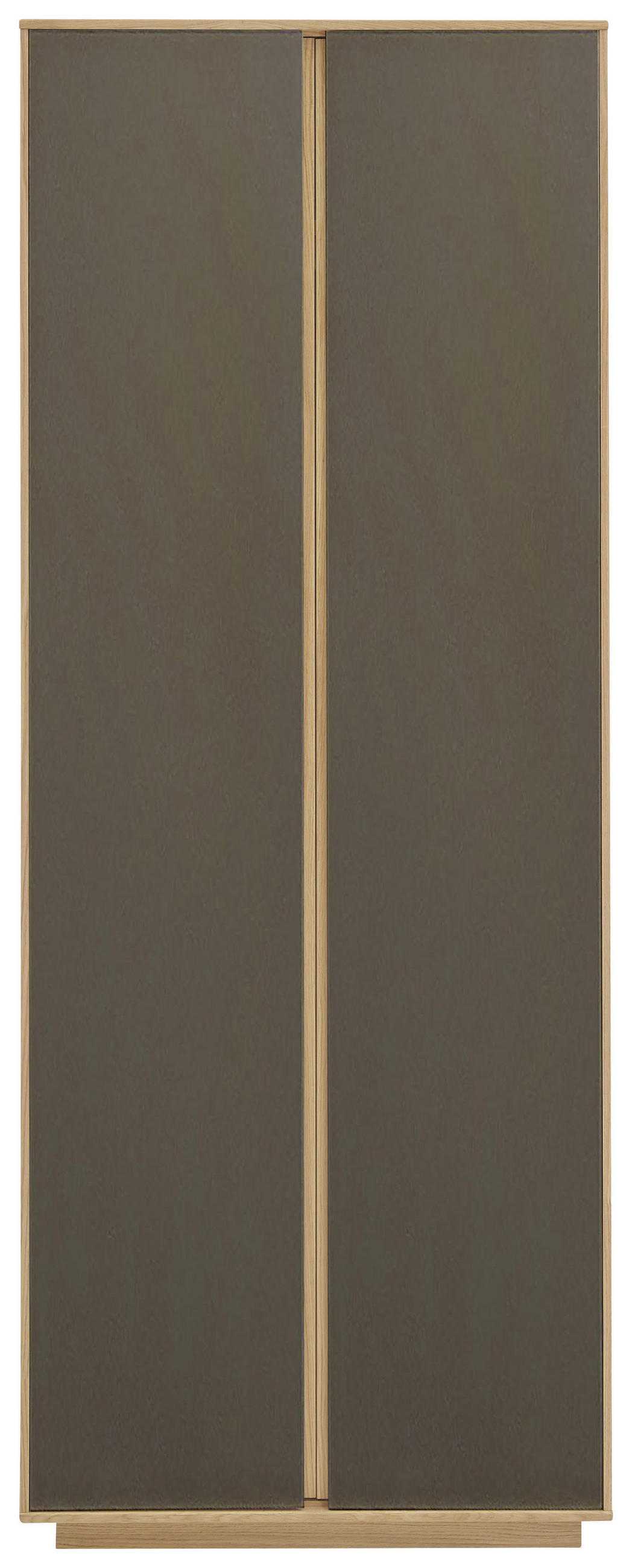 GARDEROBNA OMARA delno masivno rjava, barve hrasta - barve hrasta/rjava, Design, leseni material/les (72/193/37cm) - Novel