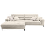 ECKSOFA  in Flachgewebe Beige  207/296 cm  - Beige/Schwarz, Design, Textil/Metall (207/296cm) - Dieter Knoll