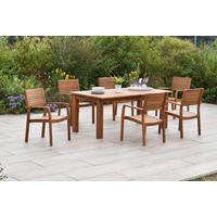 GARTENTISCHGRUPPE  - Akaziefarben, KONVENTIONELL, Holz - Gardenson