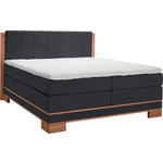BOXSPRINGBETT 140/200 cm  in Buchefarben, Dunkelgrau  - Dunkelgrau/Buchefarben, Natur, Holz/Textil (140/200cm) - Linea Natura
