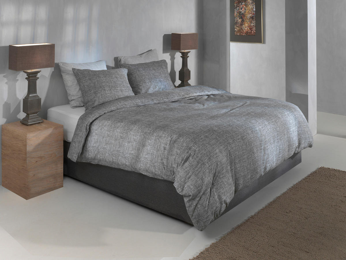 BETTWÄSCHE Flanella-di-Lino Flanell 155/220 cm  - Dunkelgrau, Basics, Textil (155/220cm)