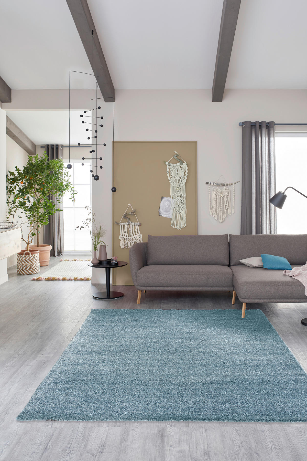 HOCHFLORTEPPICH 67/130 cm Pure Türkis  - Türkis, KONVENTIONELL, Textil (67/130cm) - Schöner Wohnen