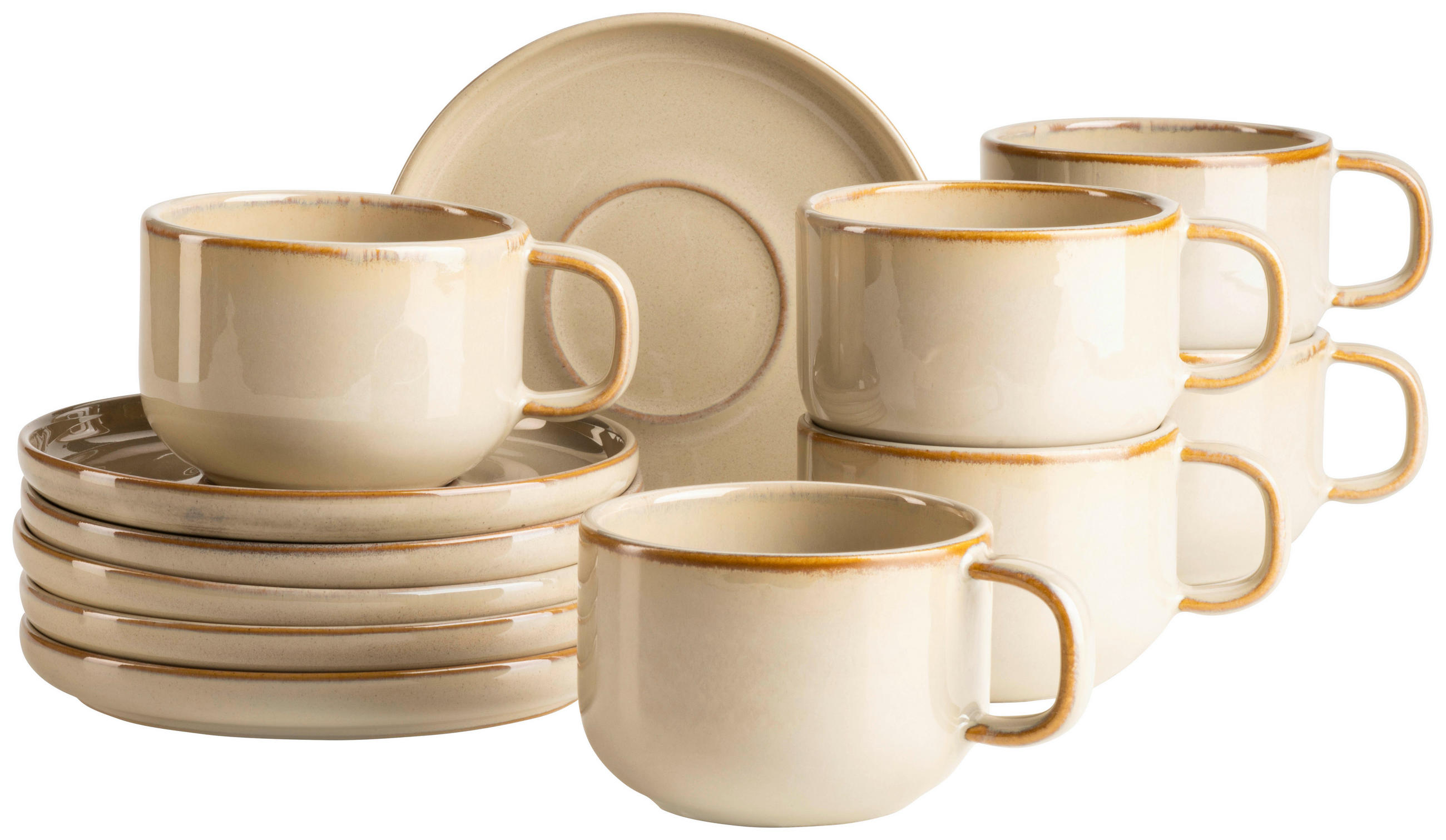 TASSENSET Cordelia 12-teilig  - Sandfarben, Trend, Keramik - Mäser
