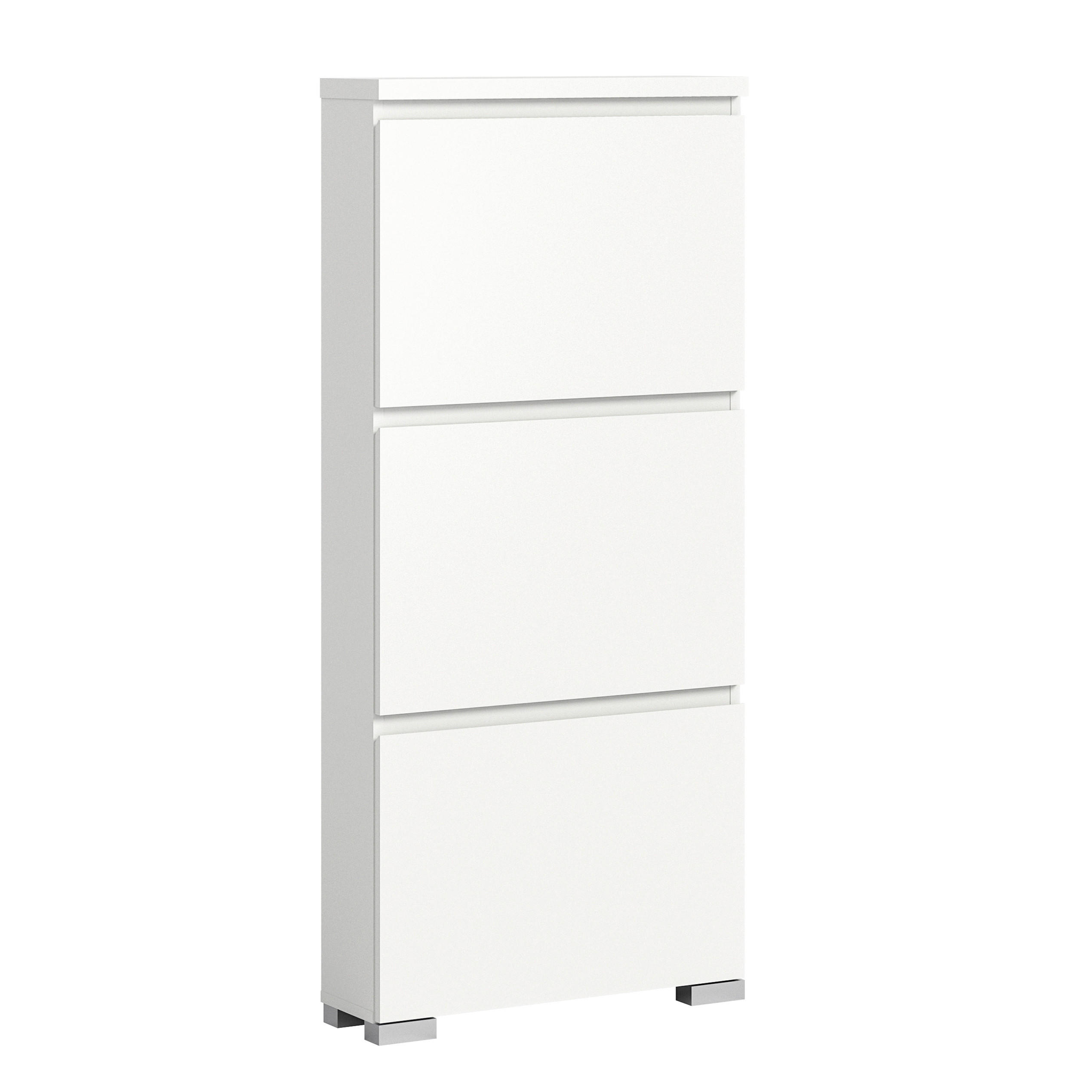 OMARA Z LOPUTAMI ZA ČEVLJE bela - srebrne barve/bela, Moderno, leseni material (60/133/18cm) - Mömax