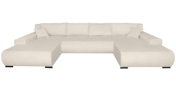 WOHNLANDSCHAFT  in Cord Creme  - Creme/Schwarz, KONVENTIONELL, Textil/Metall (191/351/191cm) - Carryhome