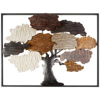 NÁSTENNÁ DEKORÁCIA  - zlatá/strieborná, Lifestyle, kov (80/60cm) - Ambia Home