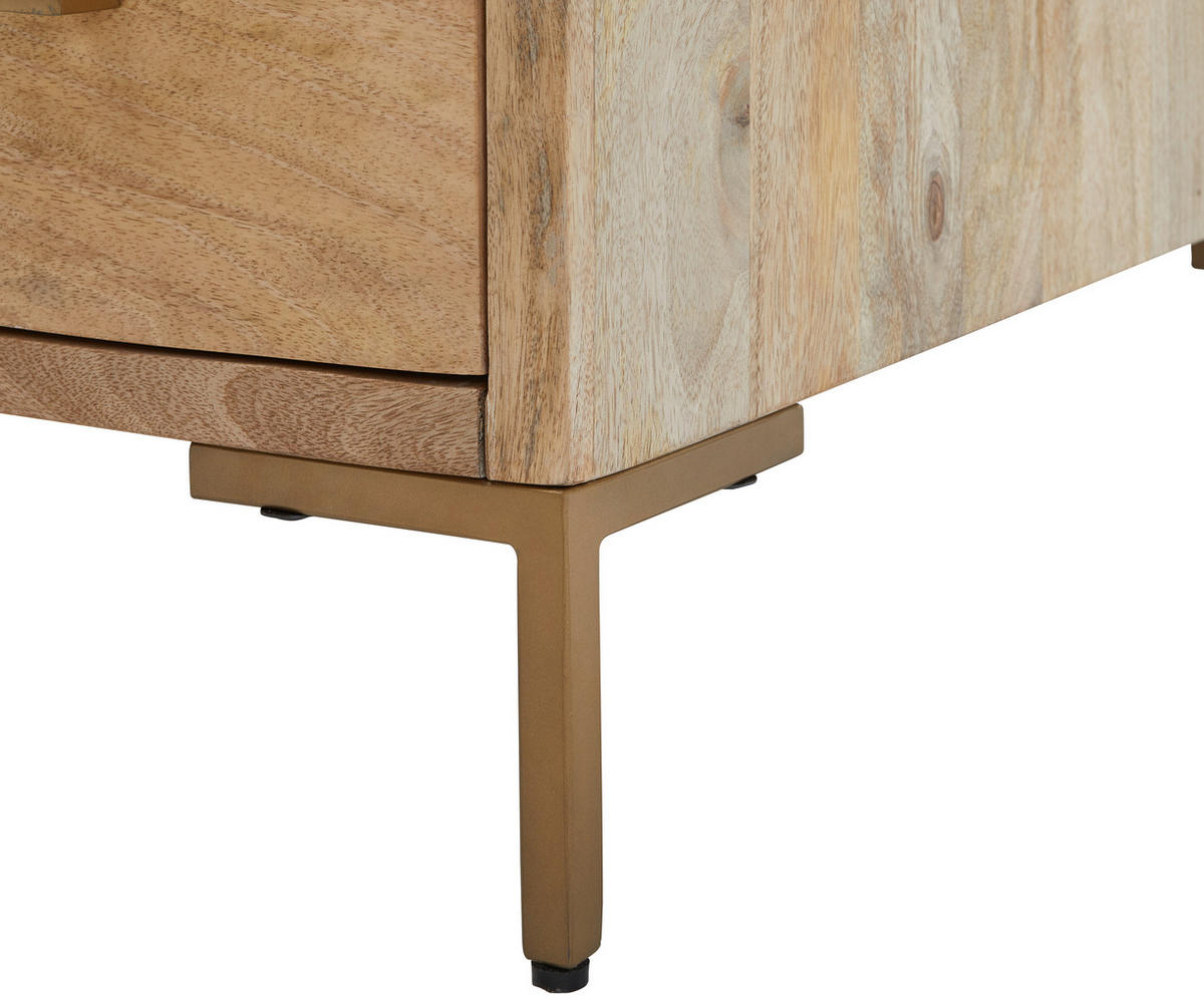 COUCHTISCH in Holz  - Goldfarben/Naturfarben, Natur, Holz/Metall (130/45/70cm) - MID.YOU