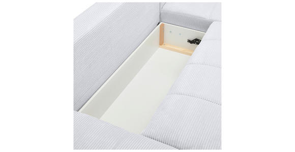 WOHNLANDSCHAFT  in Cord Grau  - Chromfarben/Grau, KONVENTIONELL, Kunststoff/Textil (180/376/180cm) - Carryhome