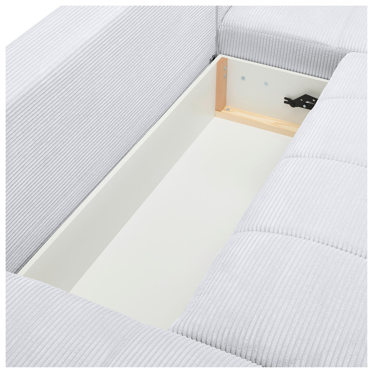 WOHNLANDSCHAFT Grau Cord  - Chromfarben/Grau, KONVENTIONELL, Kunststoff/Textil (180/376/180cm) - Carryhome