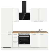 KÜCHENLEERBLOCK 240 cm   in Weiß, Eichefarben  - Edelstahlfarben/Eichefarben, MODERN, Holzwerkstoff/Metall (240cm) - Nobilia