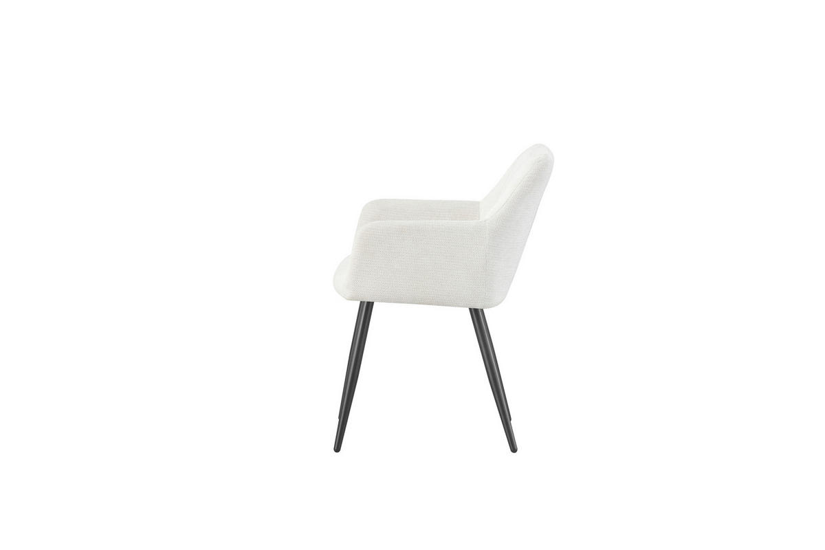 STUHL-SET 2 Stück  in Webstoff  - Creme/Schwarz, MODERN, Textil/Metall (55/82/62cm) - MID.YOU