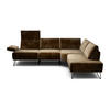 ECKSOFA Cosy Braun Samt  - Schwarz/Braun, Design, Textil/Metall (248-263/193cm) - SENSOO