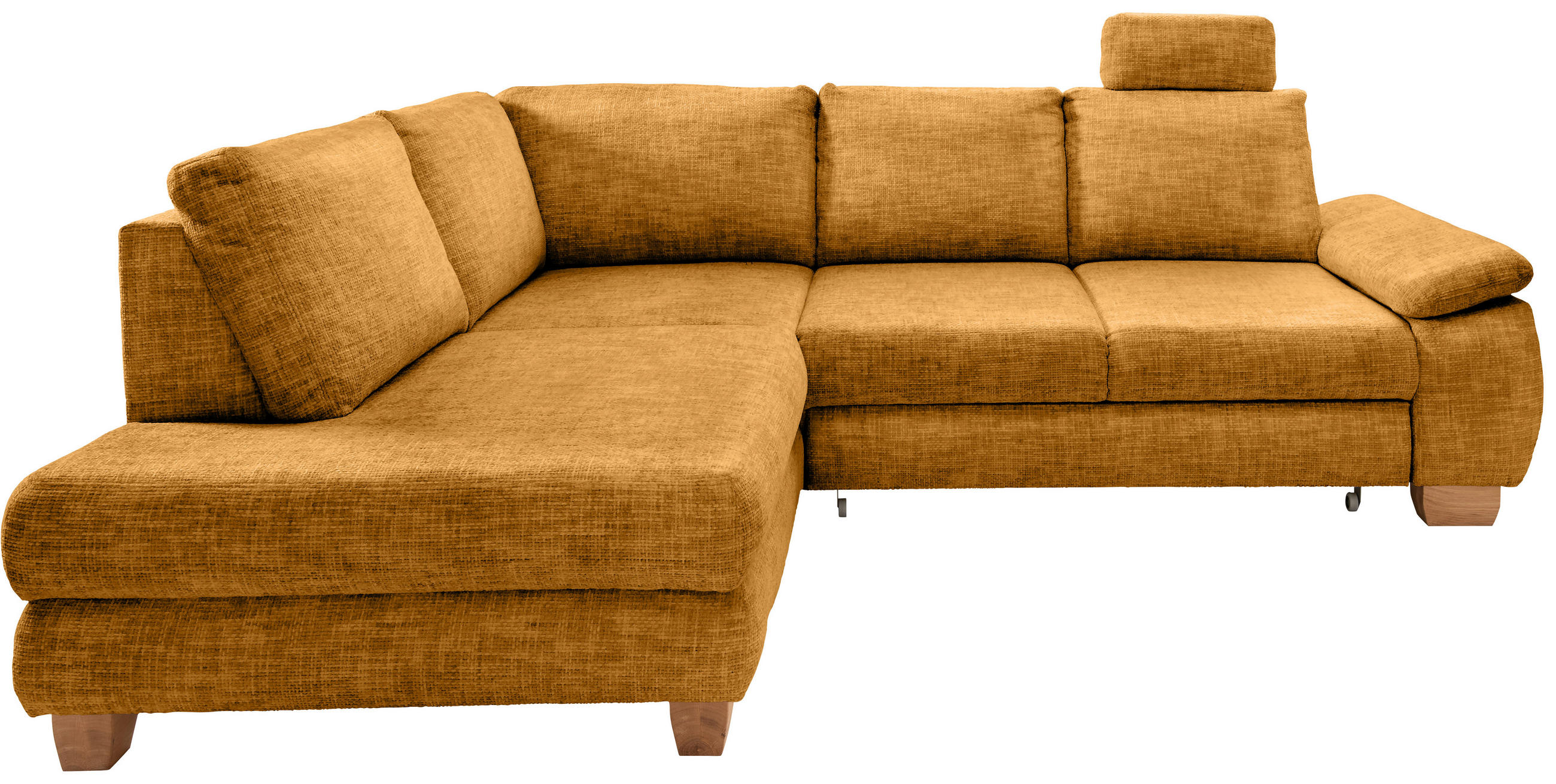 ECKSCHLAFSOFA in Struktur Goldfarben  - Wildeiche/Goldfarben, Modern, Holz/Textil (206/265cm) - Livetastic