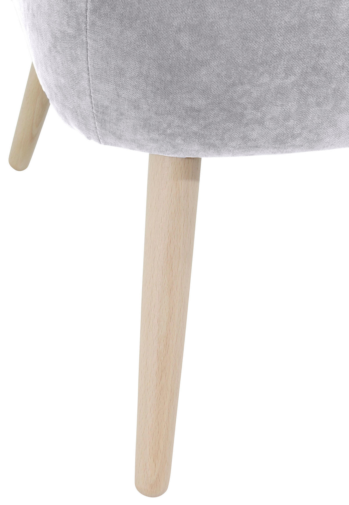 FAUTEUIL in Velours Silberfarben  - Silberfarben/Naturfarben, Design, Holz/Holzwerkstoff (70/86/69cm) - Max Winzer