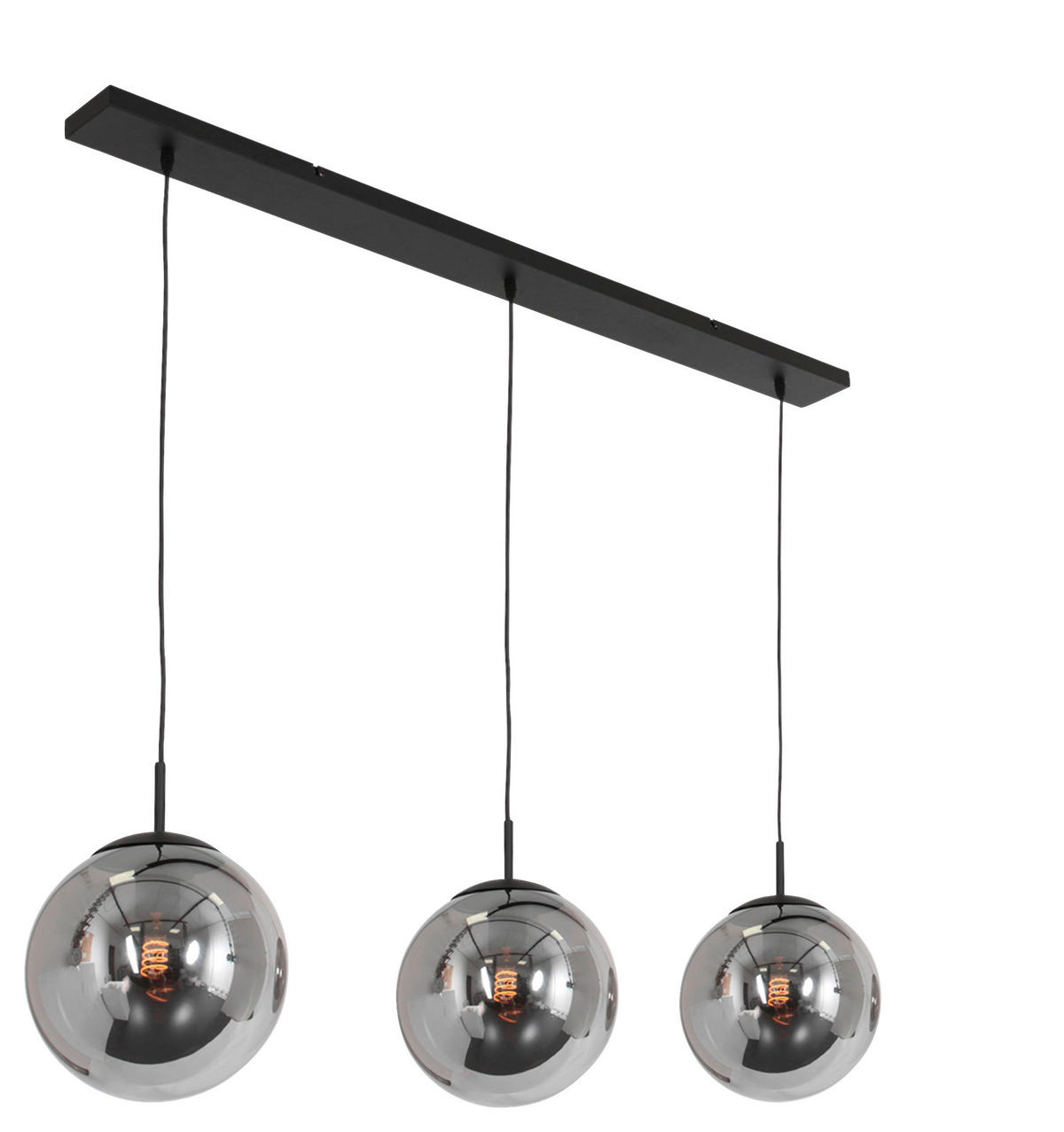 PENDELLEUCHTE  25/40-150/120 cm   - Schwarz, Trend, Glas/Metall (25/40-150/120cm)