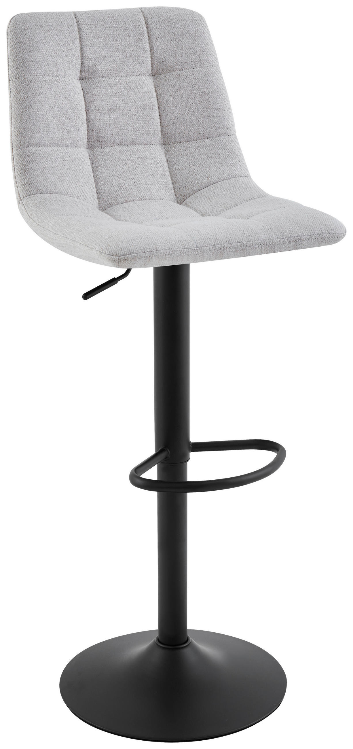 BARHOCKER Webstoff Schwarz, Beige Eisen Sitzfläche 360° drehbar  - Beige/Schwarz, Design, Textil/Metall (43/90-112/47cm) - Stylife