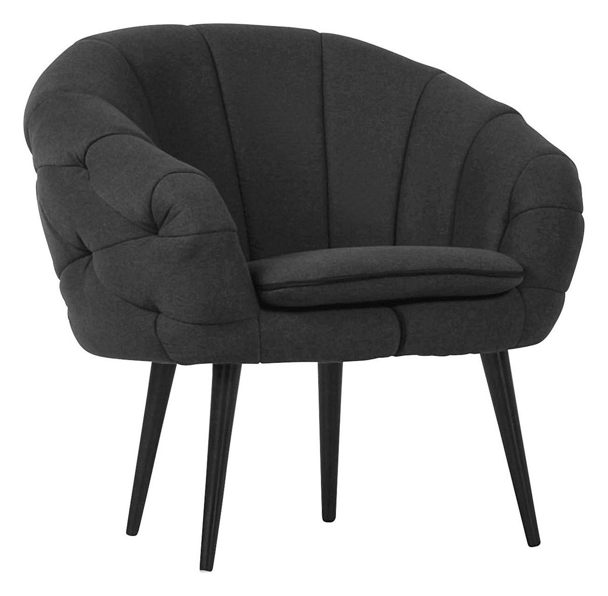 FÅTÖLJ i textil mörkgrå  - mörkgrå/svart, Trend, trä/textil (80/77/68cm) - MID.YOU