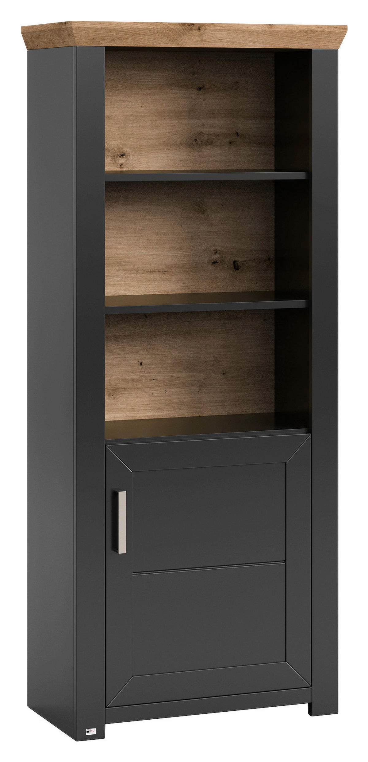 REGAL Graphitfarben, Eiche Artisan  - Graphitfarben/Eiche Artisan, Design, Holzwerkstoff/Metall (74,5/174,6/42,2cm) - SetOne by Musterring