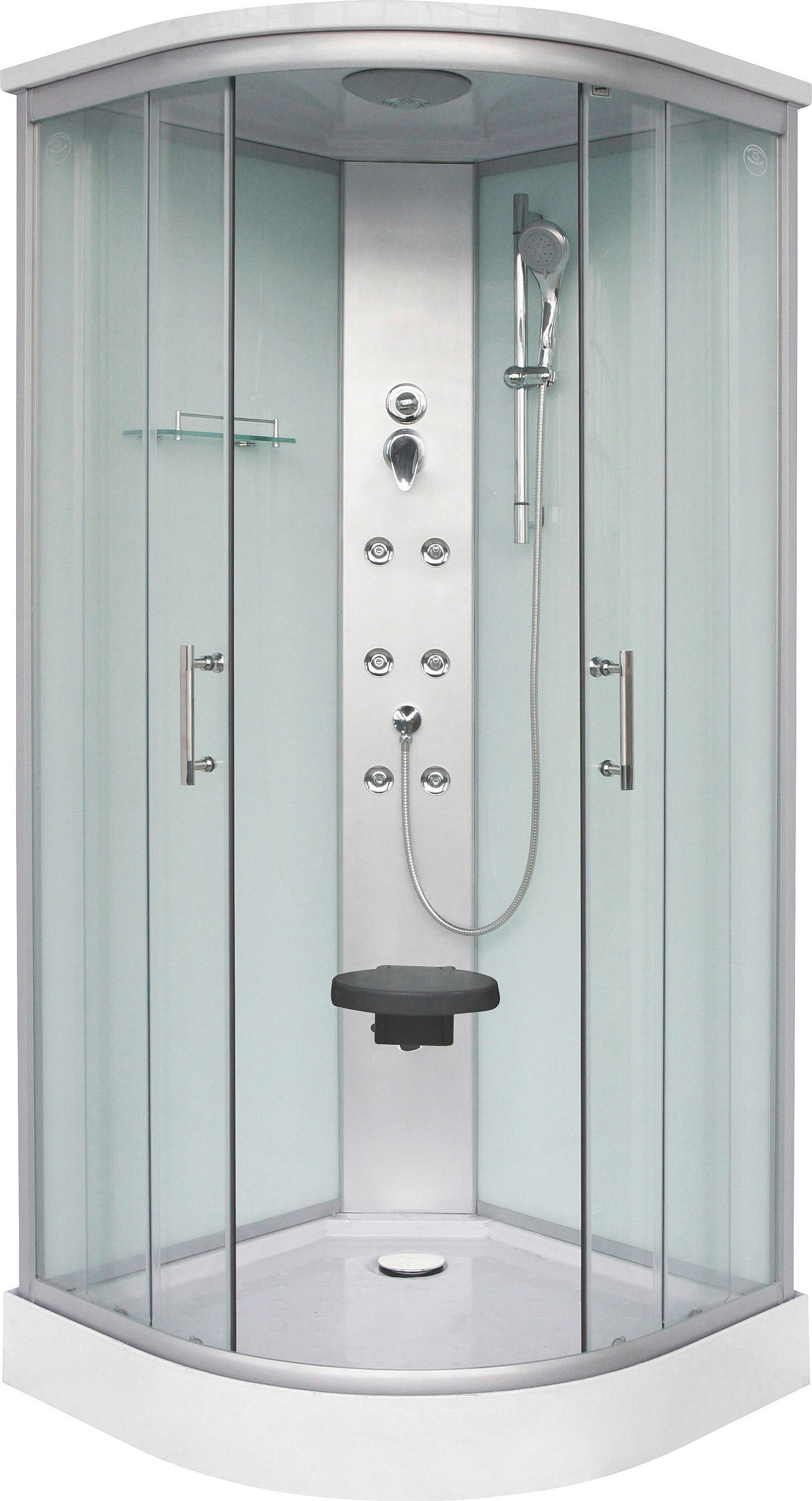 DUSCHKABINE  in Chromfarben  - Chromfarben, KONVENTIONELL, Glas/Metall (90/90/215cm)