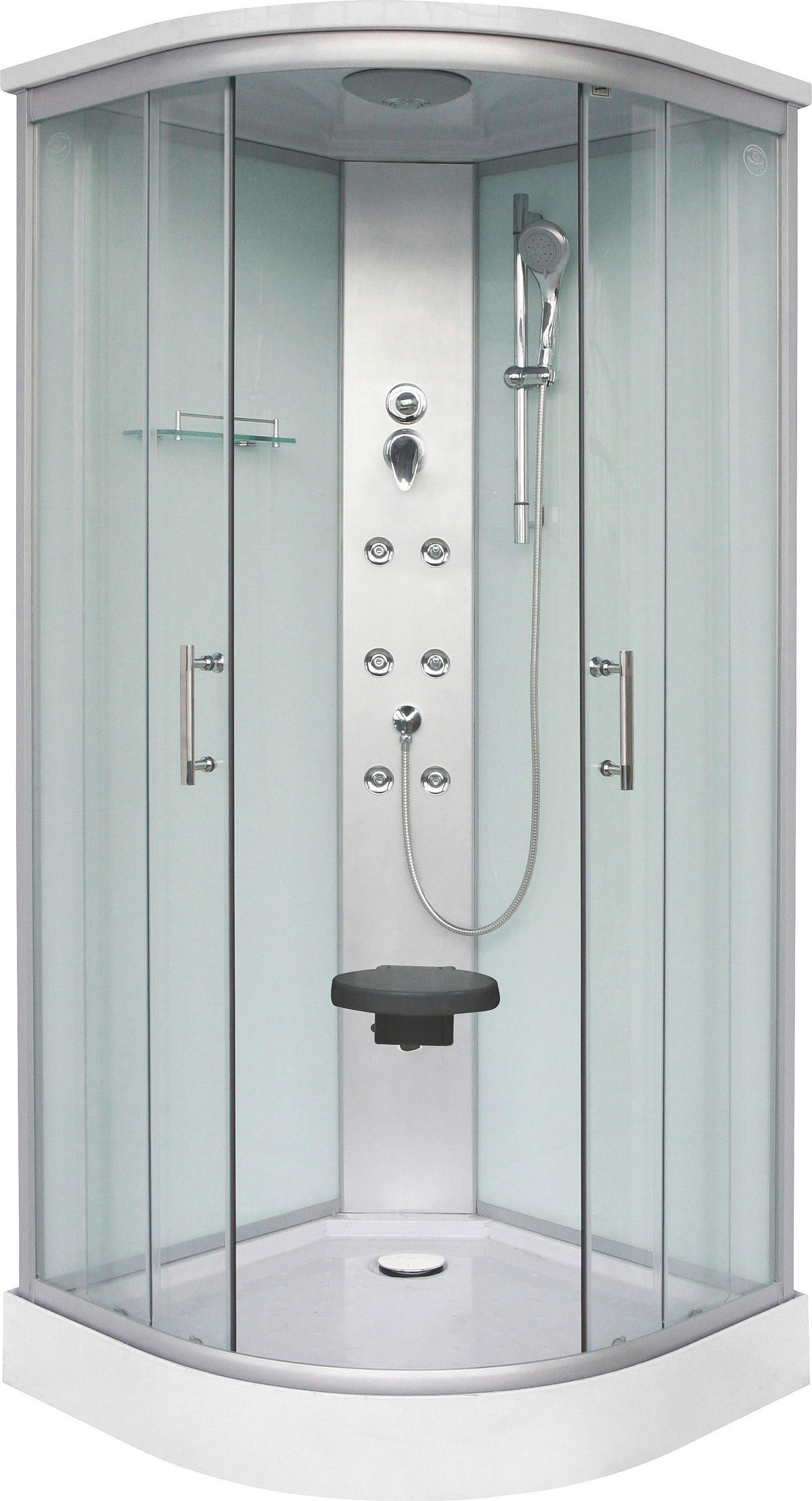 SPRCHOVÁ KABÍNA chrómová  - chrómová, Konventionell, kov/sklo (90/90/215cm)