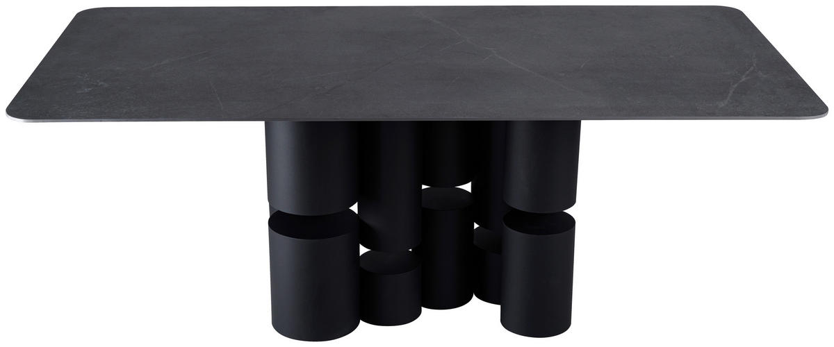 ESSTISCH in Metall, Keramik, Holzwerkstoff 200/100/76 cm  - Dunkelgrau/Schwarz, Design, Keramik/Holzwerkstoff (200/100/76cm) - Belluti