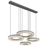 LED-HÄNGELEUCHTE 100/50/120 cm   - Opal/Schwarz, Design, Kunststoff/Metall (100/50/120cm) - Globo