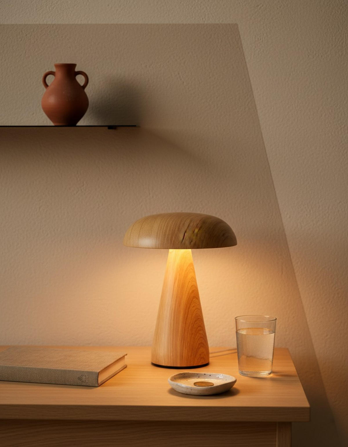 TISCHLEUCHTE - Naturfarben, Trend, Kunststoff/Metall (15,5/21cm) - Novel