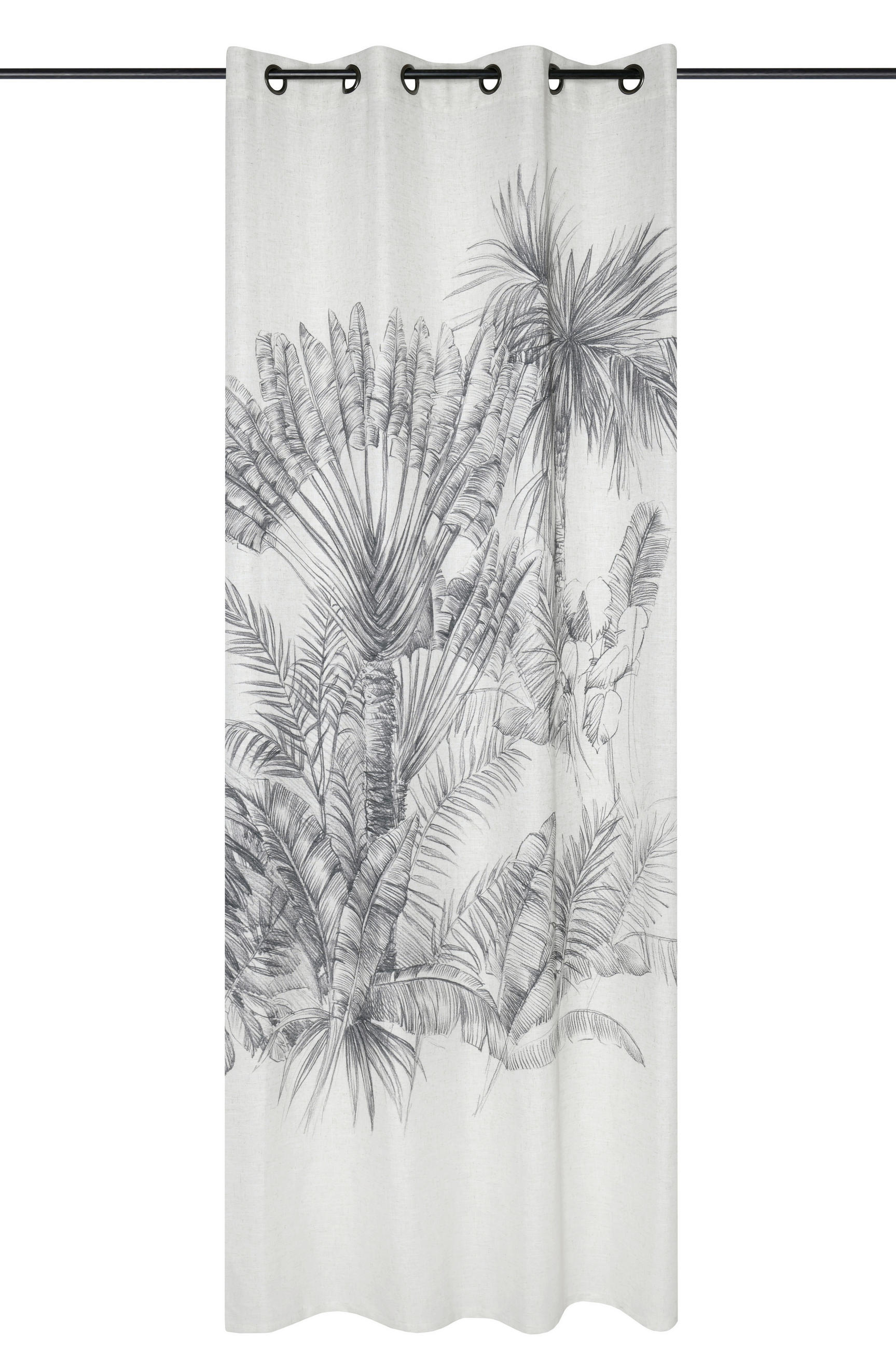 GOTOVA ZAVESA crna, bela  140/260 cm  - bela/crna, Osnovno, tekstil (140/260cm)